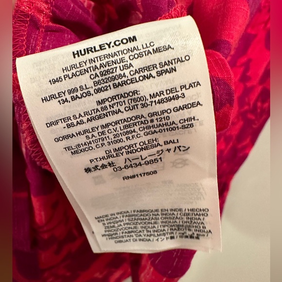 Hurley pink magenta floral flowy mini dress, NWOT, Large - Picture 5 of 5